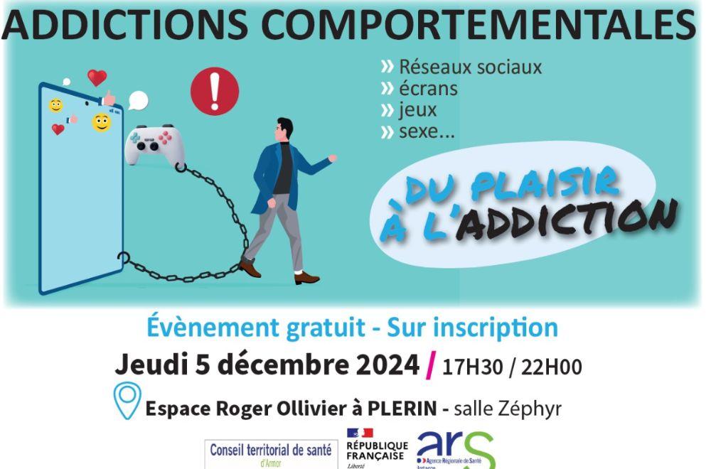 affiche d'annonce soirée addiction Plérin