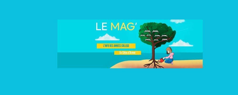 dessin d&#039;une île avec une adolescentes pour le Mag des collégiens en Côtes d&#039;Armor